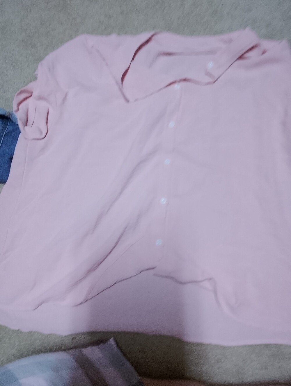 Button Up Front Pink Cap Sleeve 2x